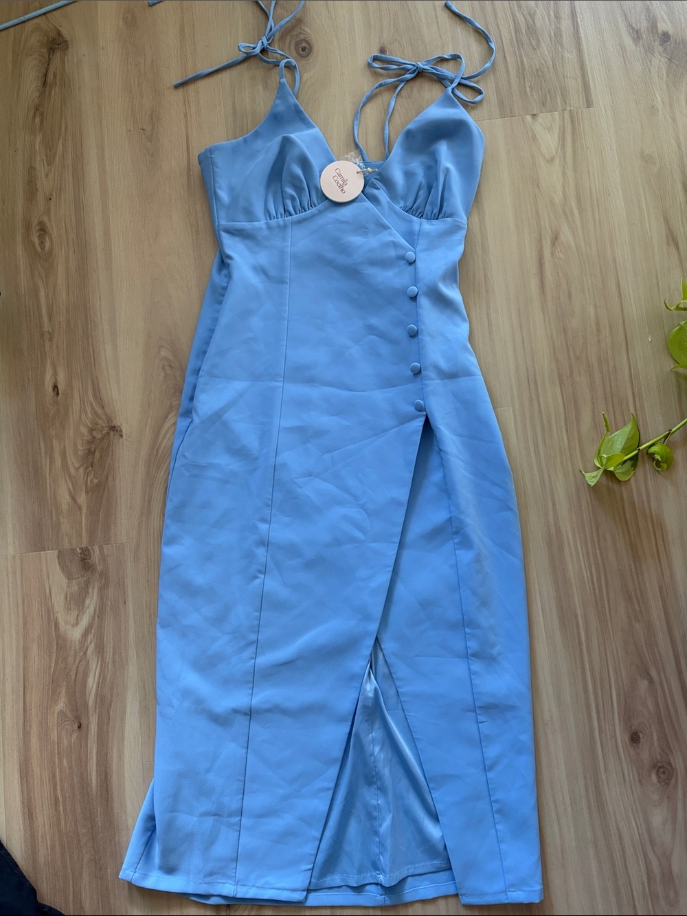 NWT Camila Coelho Aaliyah Midi Dress in Periwinkle Blue - Picture 3 of 5